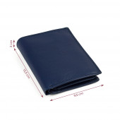 Portofel vertical din piele naturala DiAmanti Petrucci Blu Scuro
